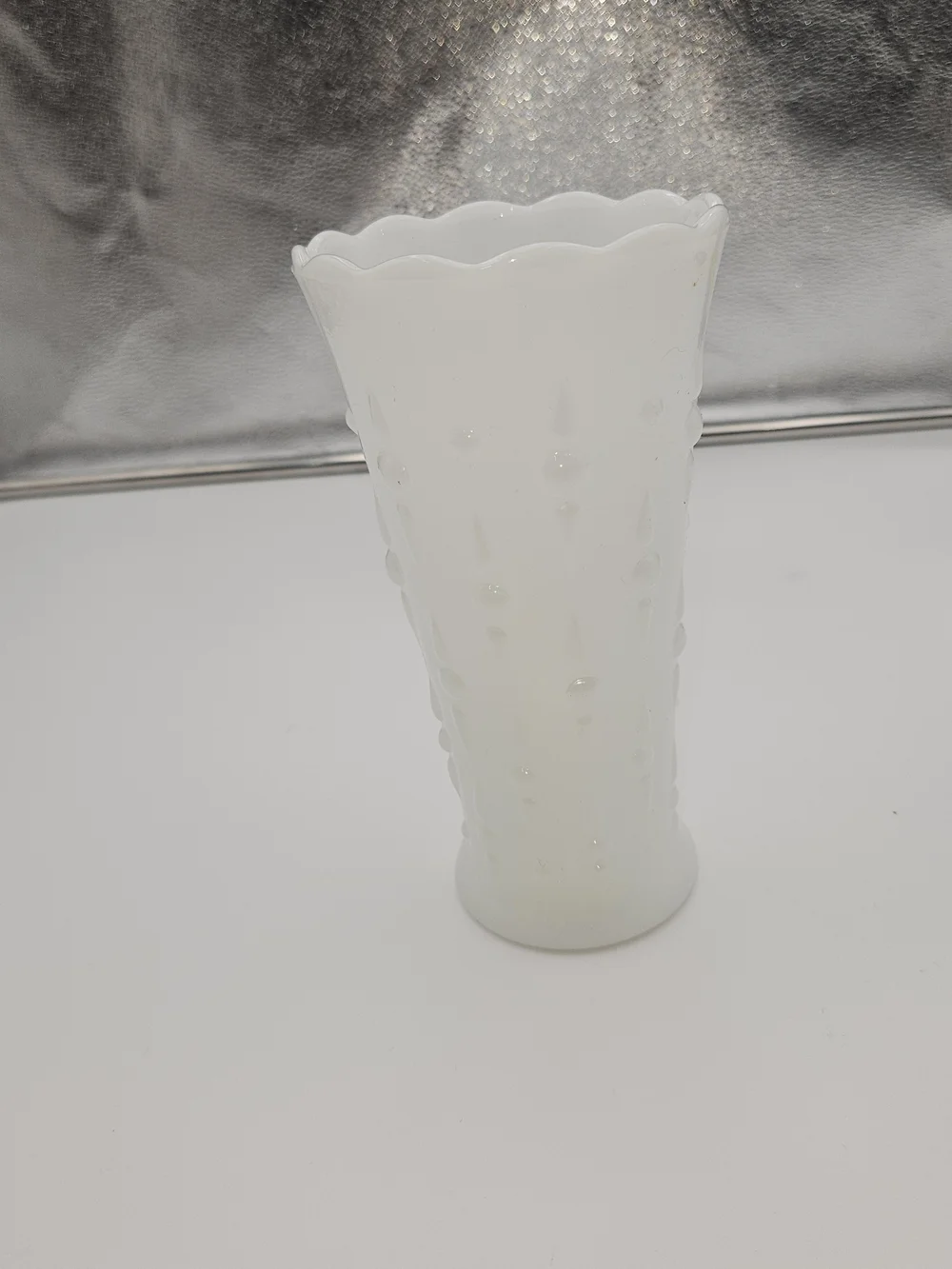 White Glass Decorative Bud Vase - Elegant Home Accent